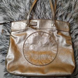 Coach Laura Tote Gold Leather